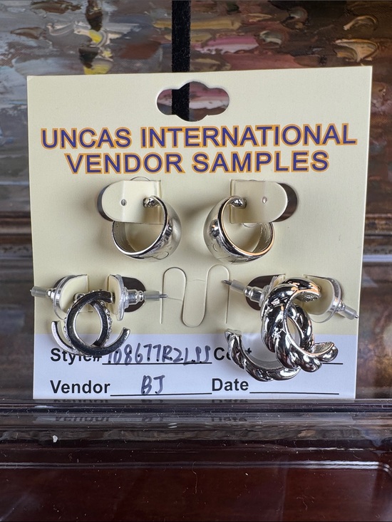 Jewelry - 0766-3 Sets Silver-Tone Earring Set